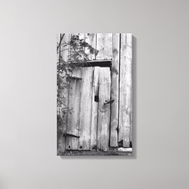 Puerta de barras con impresión de lienzo de árbol