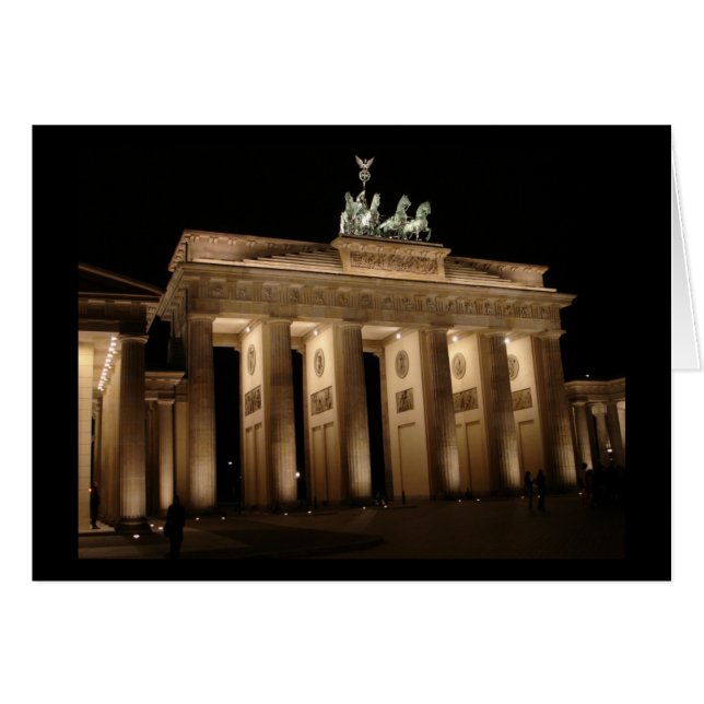 Puerta de Brandeburgo de noche en Berlín, Alemania (Anverso (Horizontal))