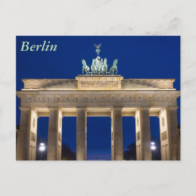 Puerta de Brandeburgo, postal de Berlín (Anverso)