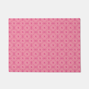 Puerta de felpudo rosa desalentador con estampado