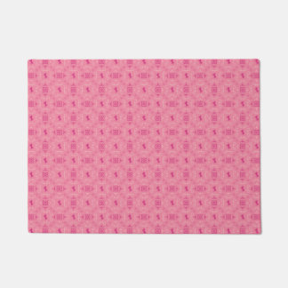 Puerta de felpudo rosa desalentador con estampado