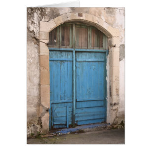 Puerta de granero azul