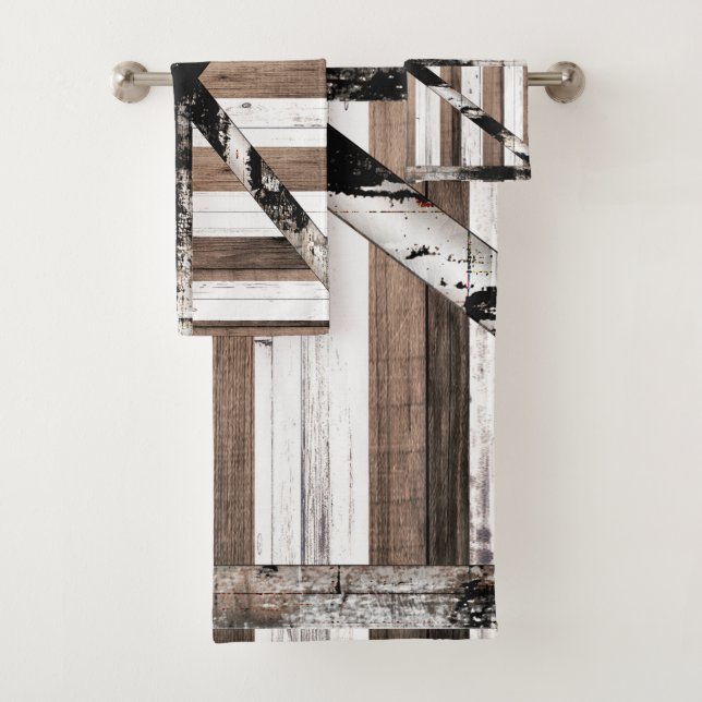 Puerta de granero rústica de madera múltiple blanc (In situ)