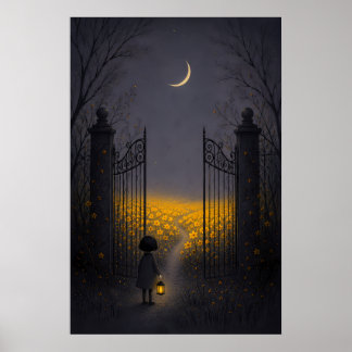 Puerta de jardín amarilla soñadora Arte de pared