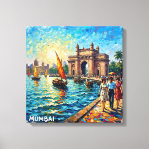 Puerta de Mumbai India Puerto Vintage Lienzo Estir