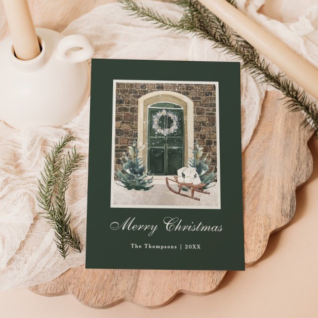Puerta de Navidad nevada Verde Oscuro (Subido por el creador)