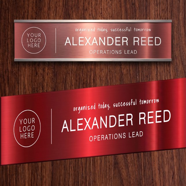 Puerta de oficina con placas de nombre con logotip (Office Door With Logo Name Plates Bold)