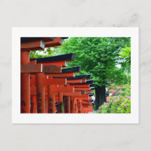 Puerta de Torii, santuario de Nezu: Tokio, postal