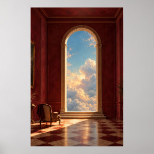 Puerta del Cielo Dorado Arte Surrealista