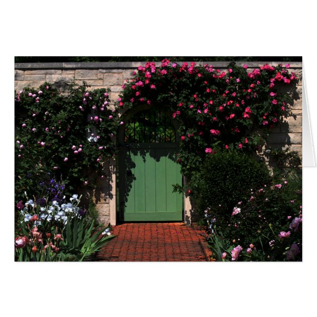 Puerta del Jardín Verde con Rosas (Anverso (Horizontal))