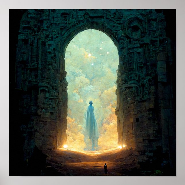 Puerta del Poster de Arte Sci-Fi Fantasy (Frente)