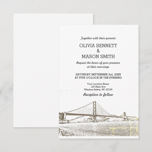 Puerta Dorada Invitación a la boda de San Francisc (Anverso / Reverso)