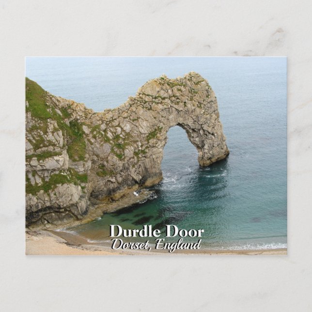 Puerta Durdle en Dorset, postal inglesa (Anverso)