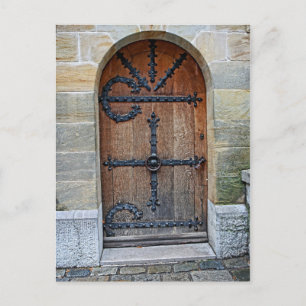 Puerta en la postal del castillo de Neuschwanstein