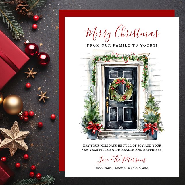 Puerta Principal Acuarela Feliz Navidad (Subido por el creador)