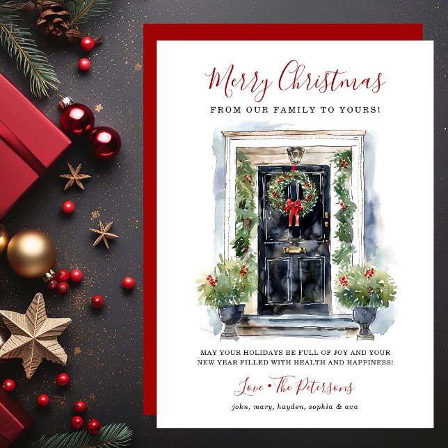 Puerta Principal Acuarela Feliz Navidad (Subido por el creador)