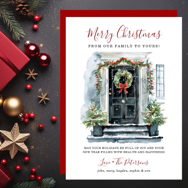Puerta Principal Acuarela Feliz Navidad (Subido por el creador)