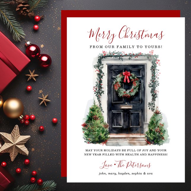 Puerta Principal Acuarela Feliz Navidad (Subido por el creador)