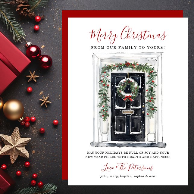 Puerta Principal Acuarela Feliz Navidad (Subido por el creador)