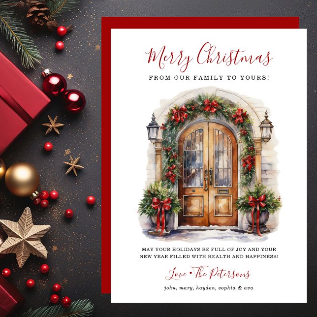 Puerta Principal Acuarela Feliz Navidad (Subido por el creador)