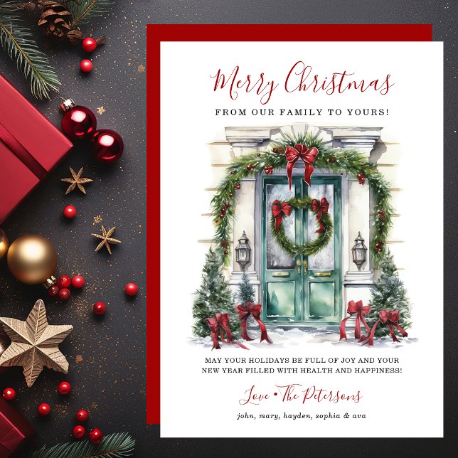 Puerta Principal Acuarela Feliz Navidad (Subido por el creador)