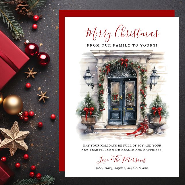 Puerta Principal Acuarela Feliz Navidad (Subido por el creador)