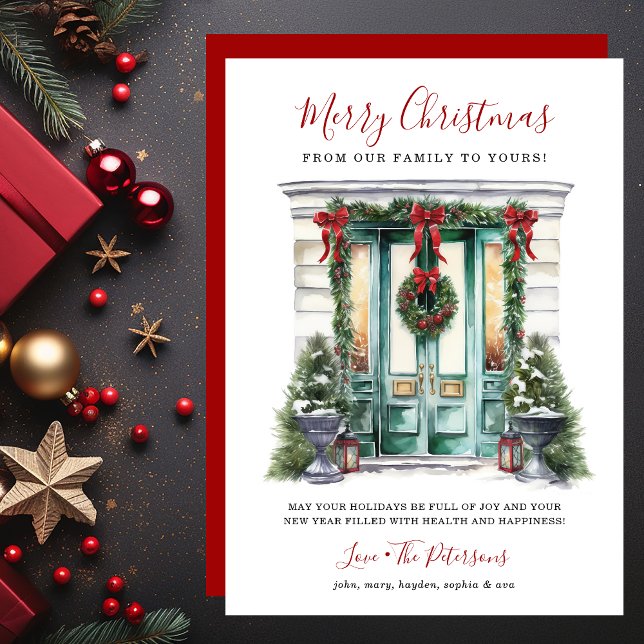 Puerta Principal Acuarela Feliz Navidad (Subido por el creador)
