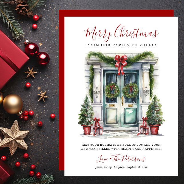 Puerta Principal Acuarela Feliz Navidad (Subido por el creador)