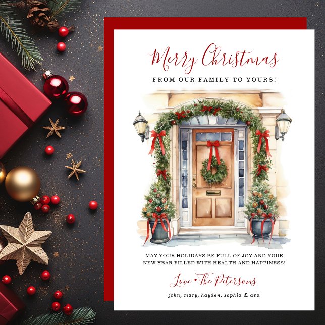 Puerta Principal Acuarela Feliz Navidad (Subido por el creador)
