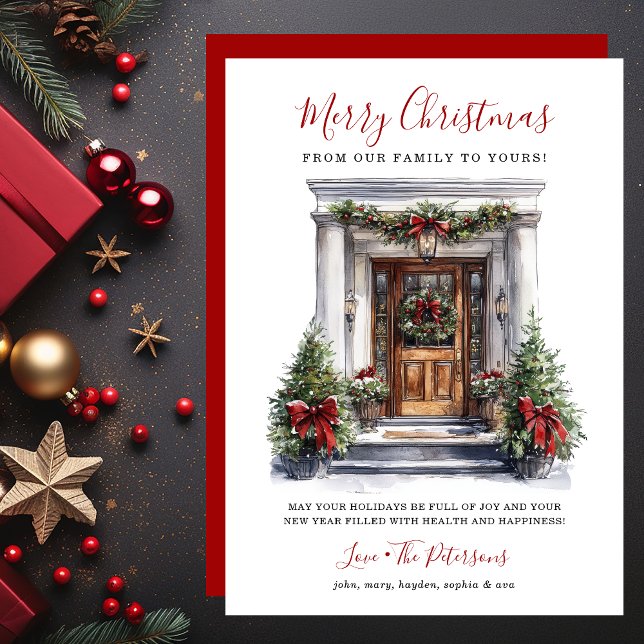 Puerta Principal Acuarela Feliz Navidad (Subido por el creador)
