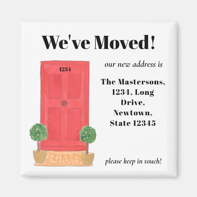 Puerta roja que hemos movido el imán (Frente)