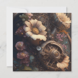 Puerta Steampunk con flores blancas