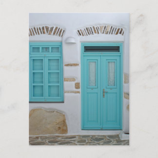 Puerta Turquesa - Postal de Arquitectura Cicládica