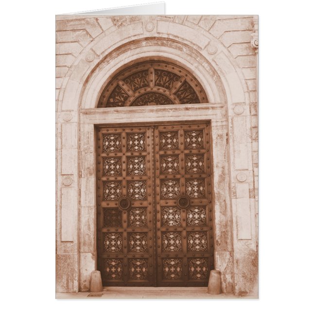 Puertas de madera en el casco antiguo de Barcelona (Frente)