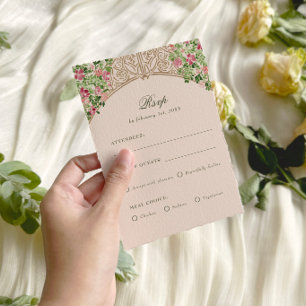 Puertas Regales Elegantes RSVP de Boda de Hoja Fal