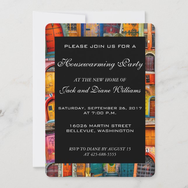 Puertas únicas de invitación para fiesta de calent (Anverso)