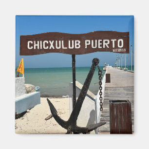 Puerto Chicxulub, México - imán cuadrado