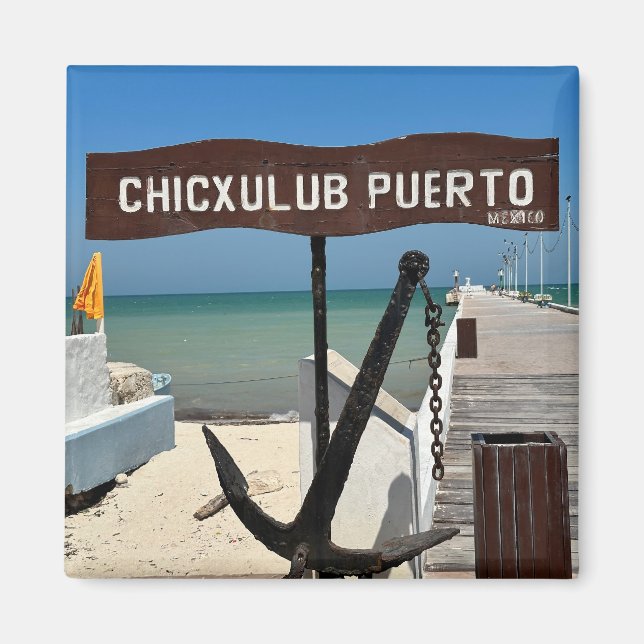 Puerto Chicxulub, México - imán cuadrado (Frente)
