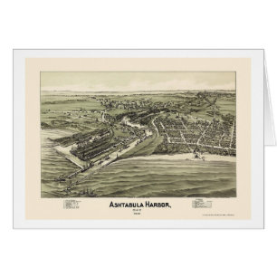 Puerto de Ashtabula, mapa panorámico del OH - 1896