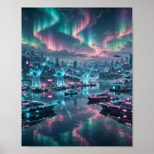 Puerto de Aurora — Póster de arte de ciudad coster