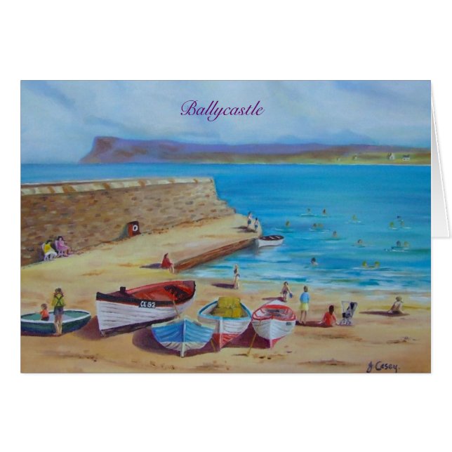 Puerto de Ballycastle, pintura al óleo de Antrim (Anverso (Horizontal))