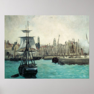 Puerto de Calais por Manet, Arte Impresionista Ant