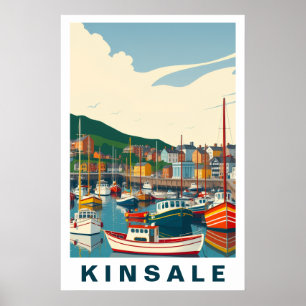 Puerto de Kinsale Irlanda Arte de Viaje Vintage