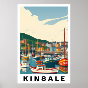 Puerto de Kinsale Irlanda Arte de Viaje Vintage