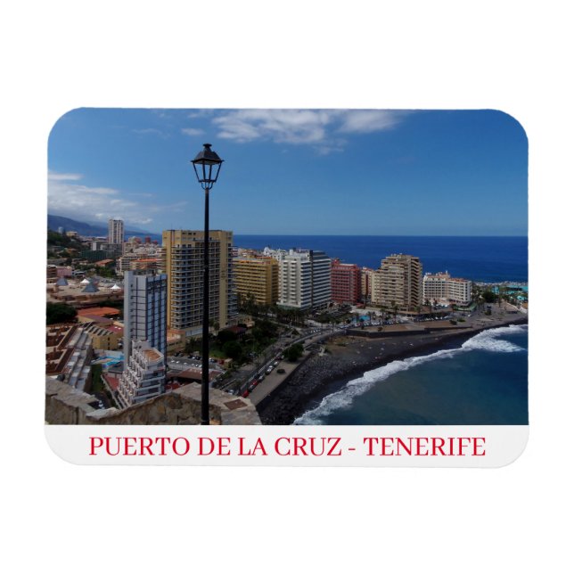 Puerto de la Cruz, imán de nevera Tenerife (Horizontal)