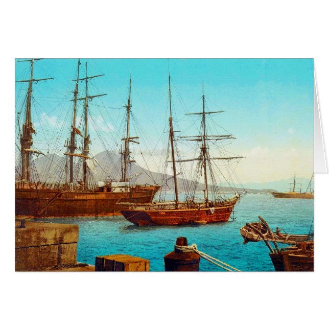 Puerto de Nápoles Italia siglo XIX (Anverso (Horizontal))