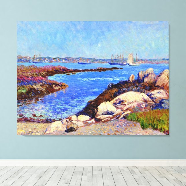 Puerto de Portsmouth, pintura de arte fino de NH, (Insitu (piso de madera))