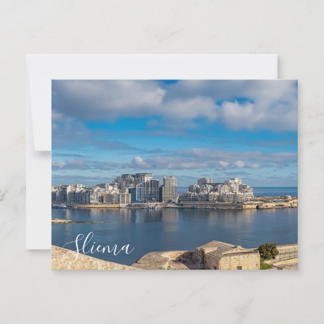 Puerto de Sliema y rascacielos de Malta (Anverso)