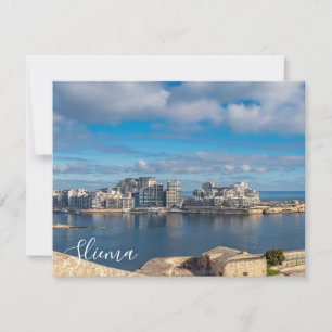 Puerto de Sliema y rascacielos de Malta
