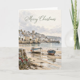 Puerto de St Ives Navidad Acuarela